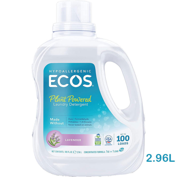 ECOS 植物性純素低敏洗衣液 薰衣草味 100 Loads 2.96L