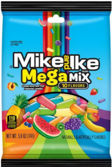 Mike & Ike Mega Mix Candy Assorted Fruits 141g / 5oz EXP: 03/25