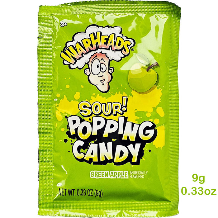 Warheads Sour Popping Candy Green Apple 9g / 0.33oz EXP: 12/24