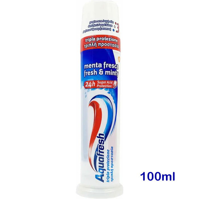 Aqua Fresh - Fresh & Minty Whitening Toothpaste With Pump 100ml
