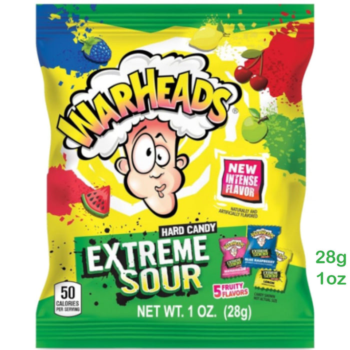 Warheads Extreme Sour Hard Fruit Candy  28g / 1oz EXP: 07/26