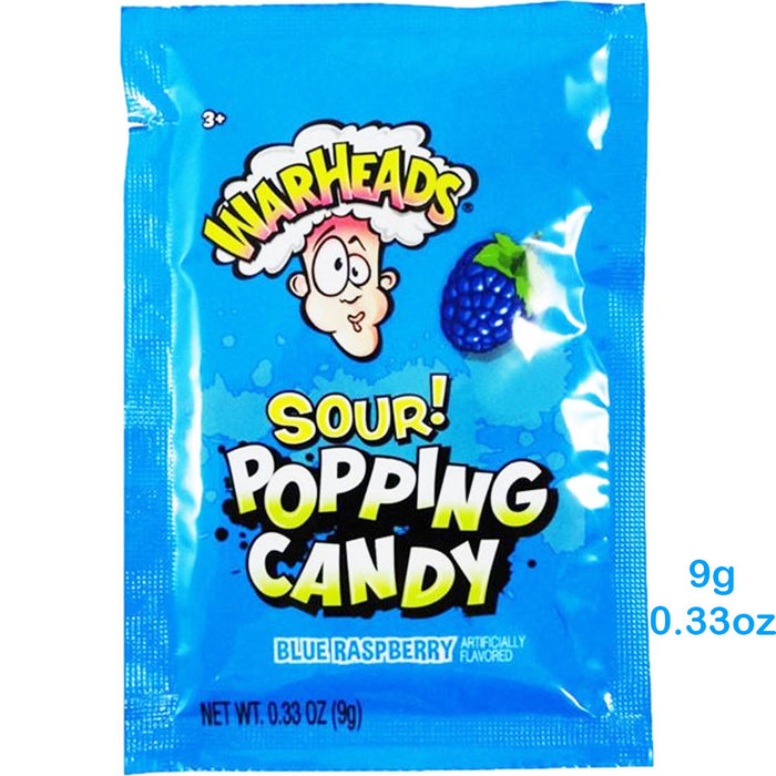 Warheads Sour Popping Candy Blue Raspberry 9g / 0.33oz EXP: 12/24