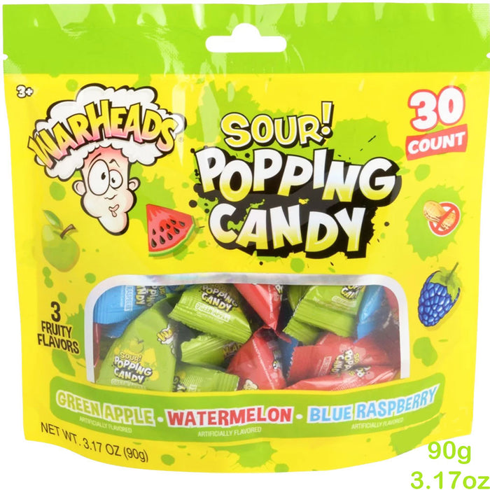 Warheads Sour Popping Candy Assorted 90g / 3.17oz EXP: 03/25