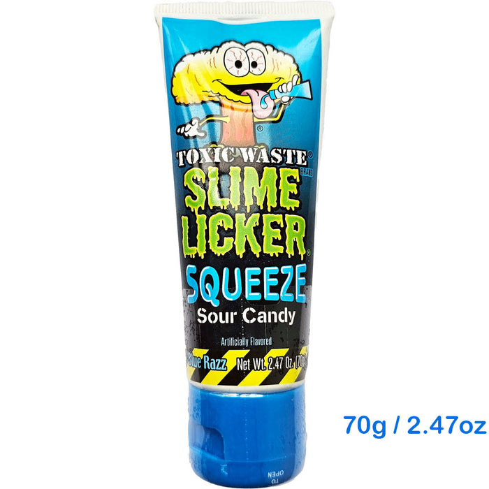Toxic Waste Slim Licker Squeeze Sour Candy Blue Raspberry 70g / 2.47oz EXP:06/25