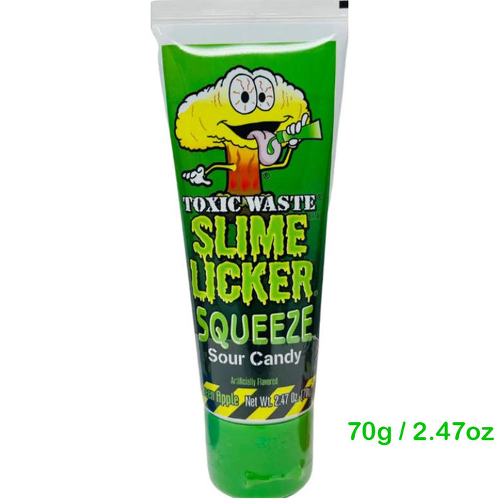 Toxic Waste Slim Licker Squeeze Sour Candy Green Apple 70g / 2.47oz EXP:06/25
