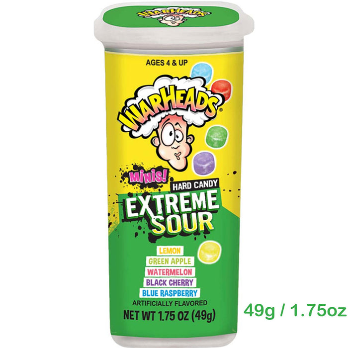 Warheads Extreme Sour Hard Candy Minis 49g / 1.75oz EXP: 12/24