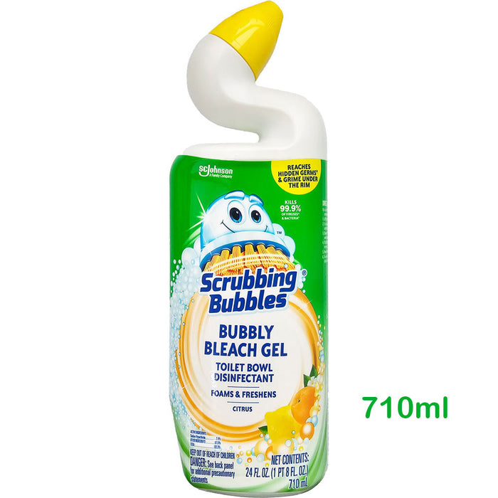 Scrubbing Bubbles - Toilet Bowl Disinfectant Foaming Bubbly Bleach Gel, Citrus 710ml