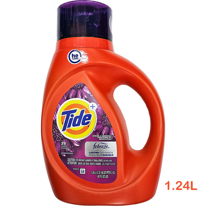 Tide - Laundry Liquid Detergent with Febreze Spring Renewal 1.24L