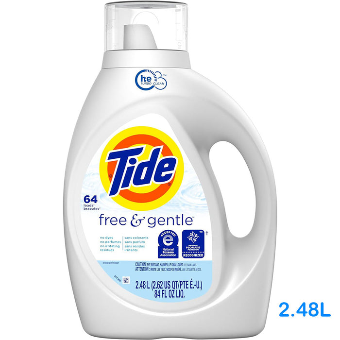 Tide - Liquid Laundry Detergent Free & Gentle Sensitive Skin 2.48L