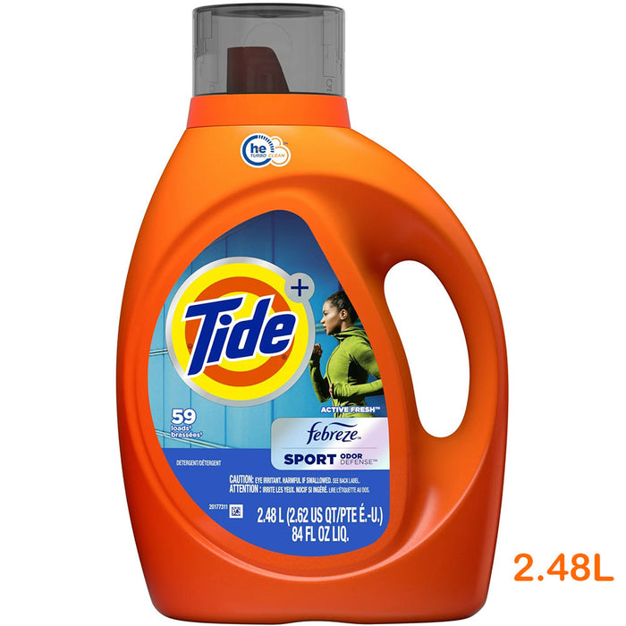 Tide - Liquid Laundry Detergent Febreze Sport Odor Defense Active Fresh 2.48L