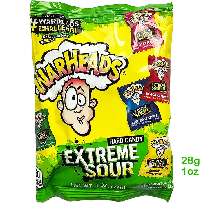 Warheads Extreme Sour Hard Fruit Candy  28g / 1oz EXP: 03/27