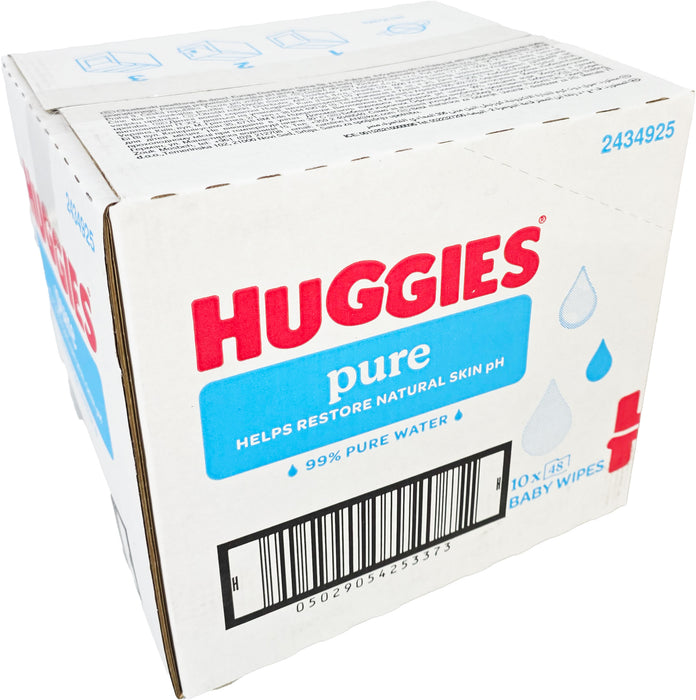 [CASE OFFER] 99.9% Huggies Pure Water Baby Wipes 48s x 10