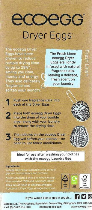 ECOEGG - Dryer Eggs Fresh Linen, 2 pack - HOME EXPRESS