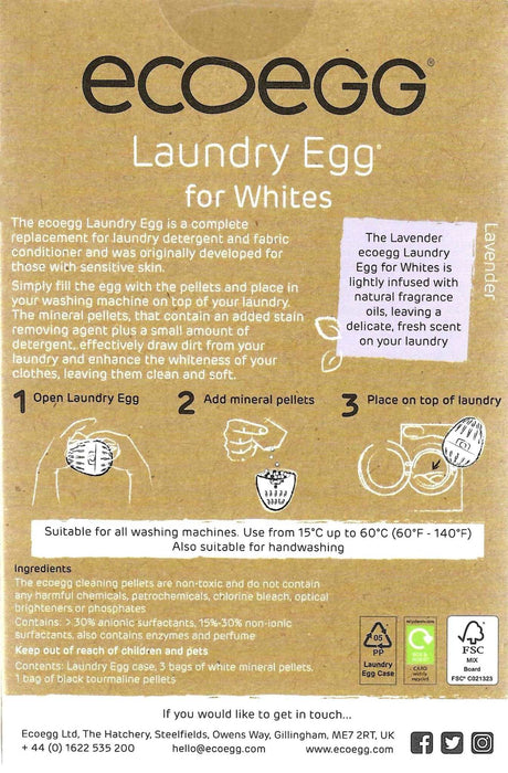 ECOEGG - Laundry Egg for Whites, Lavender, 70 washes - HOME EXPRESS