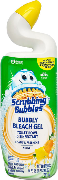 Scrubbing Bubbles - Toilet Bowl Disinfectant Foaming Bubbly Bleach Gel, Citrus 710ml