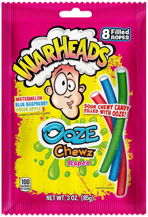 Warheads Ooze Chewz Ropes Fruit Candy 85g / 3oz EXP: 10/24