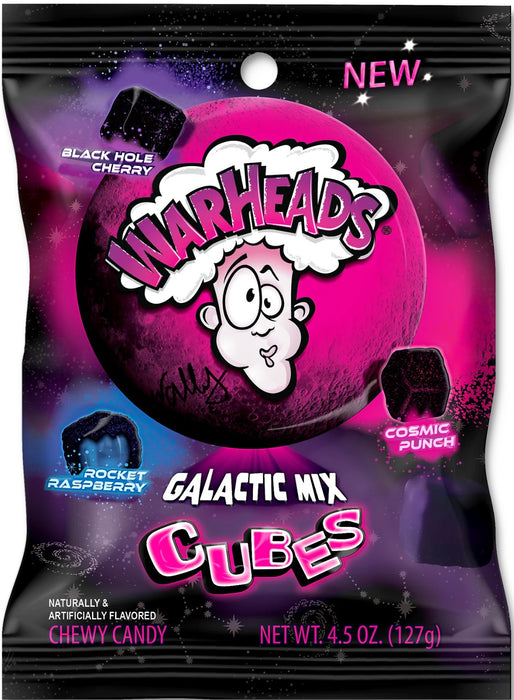Warheads Galactic Cubes Chewy Candy 127g / 4.5oz EXP: 11/24