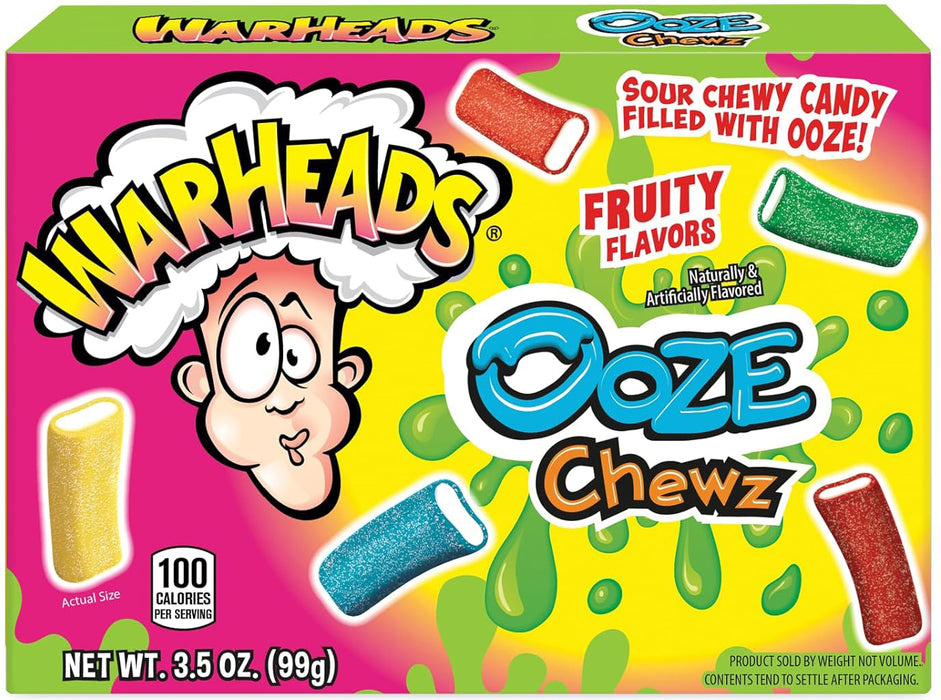Warheads Ooze Chewz Sour Fruit Candy 99g / 3.5oz EXP: 02/25