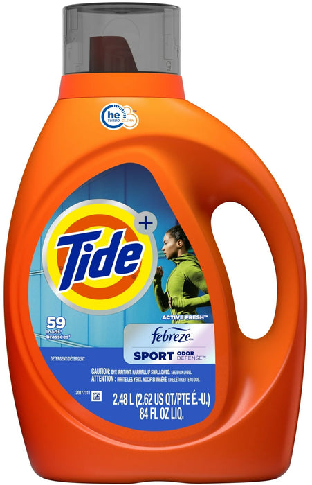 Tide - Liquid Laundry Detergent Febreze Sport Odor Defense Active Fresh 2.48L