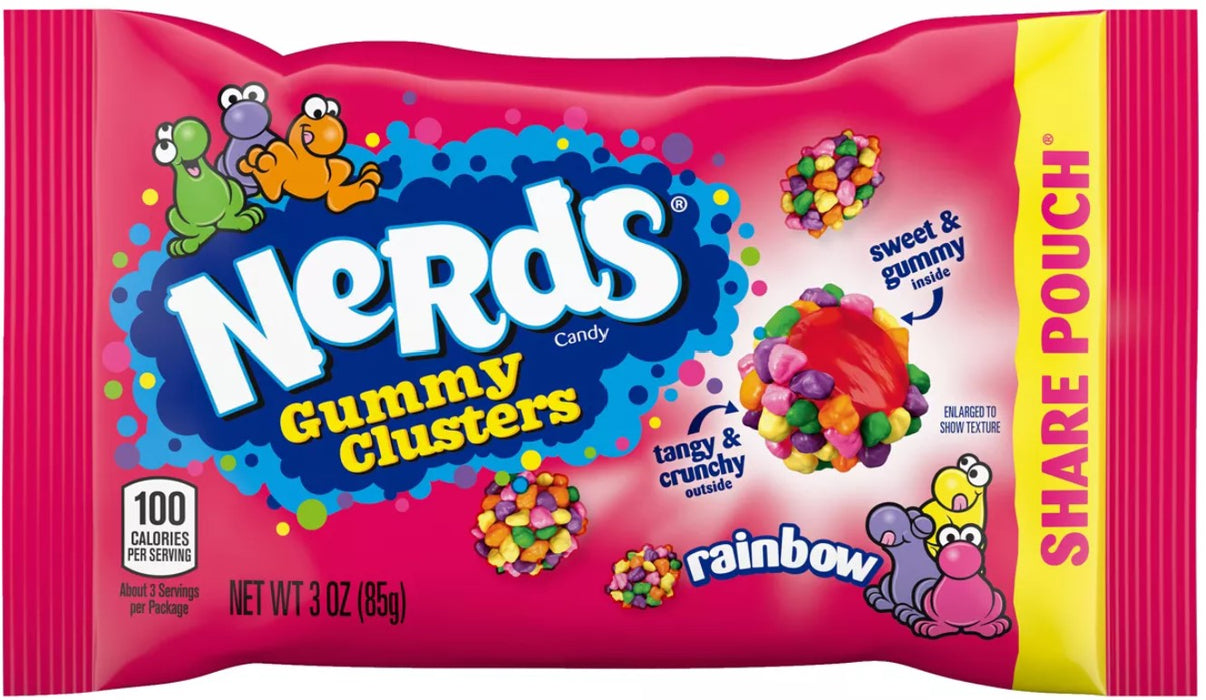 Nerds Gummy Clusters Fruit Flavored Candy 85g / 3oz EXP 23/07/24