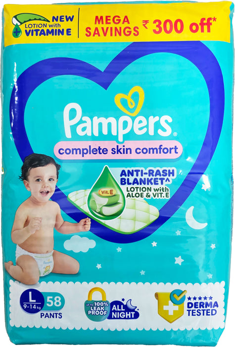 Pampers Diapers (pants) Size L 9-14kg, 58 X 4 pcs [FULL CASE]
