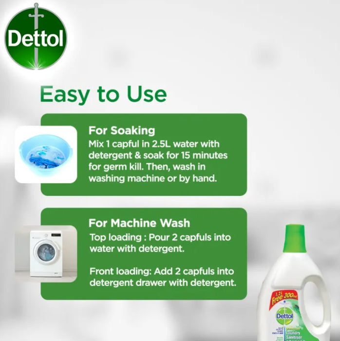 Dettol Antibacterial Laundry Disinfectant Sanitiser, Pine 1.2L