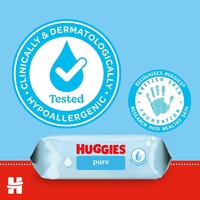 [CASE OFFER] 99.9% Huggies Pure Water Baby Wipes 48s x 10
