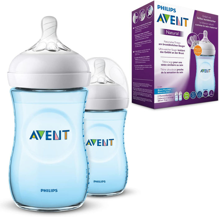 AVENT 天然嬰兒奶樽藍色 一個月 + 260ml x2 SCF035/27