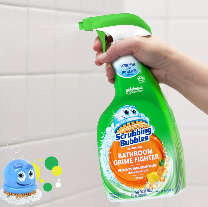 Scrubbing Bubbles - Bathroom Grime Fighter Disinfectant Spray, Citrus 946ml