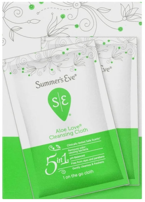 Summer's Eve 女士5合1清潔布濕巾 蘆薈隨身裝 16片