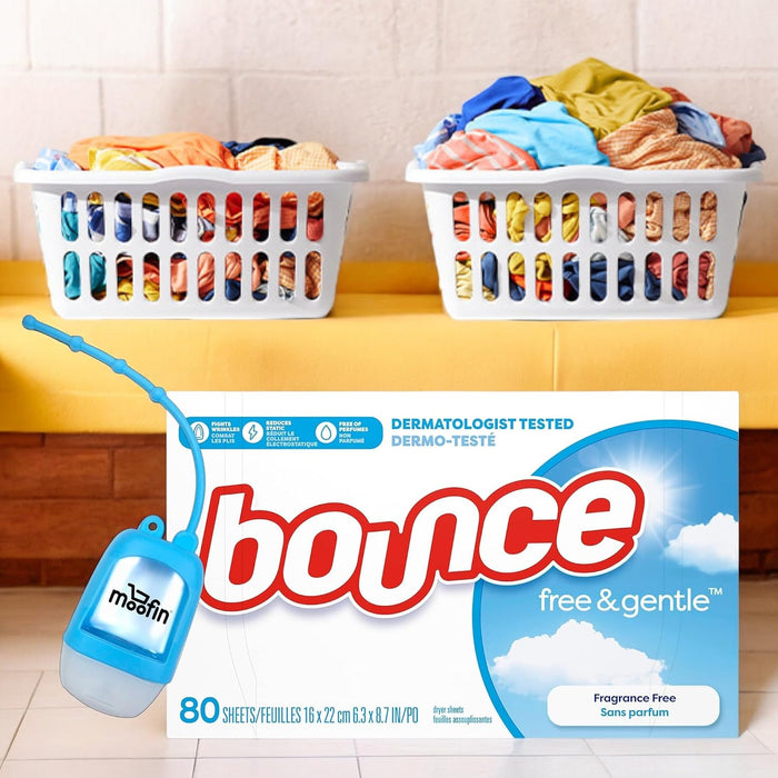 BOUNCE Free & Gentle Dryer Sheets Fragrance Free 80 sheets