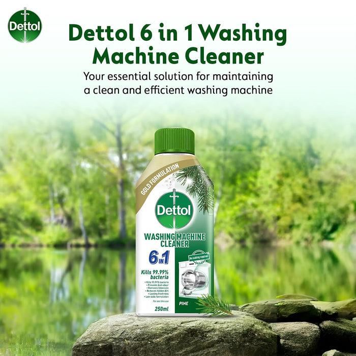 Dettol - 5 in 1 Washing Machine Cleaner, Original Pine Scent 250ml
