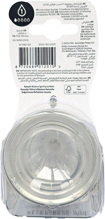 AVENT Natural Response Bottle Teat Flow 1, 2 pcs 0M+ SCY961/02