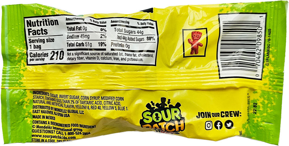 Sour Patch Kids Soft & Chewy Candy Mixed Fruits 56g / 2oz EXP 16/06/24