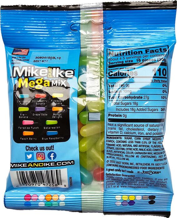 Mike & Ike Mega Mix Candy Assorted Fruits 141g / 5oz EXP: 03/25