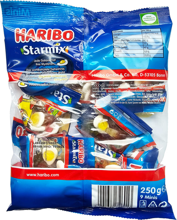 德國Haribo 迷你Starmix 系列果汁軟糖 大包裝 250g (軟糖獨立包裝) 到期日 11/24