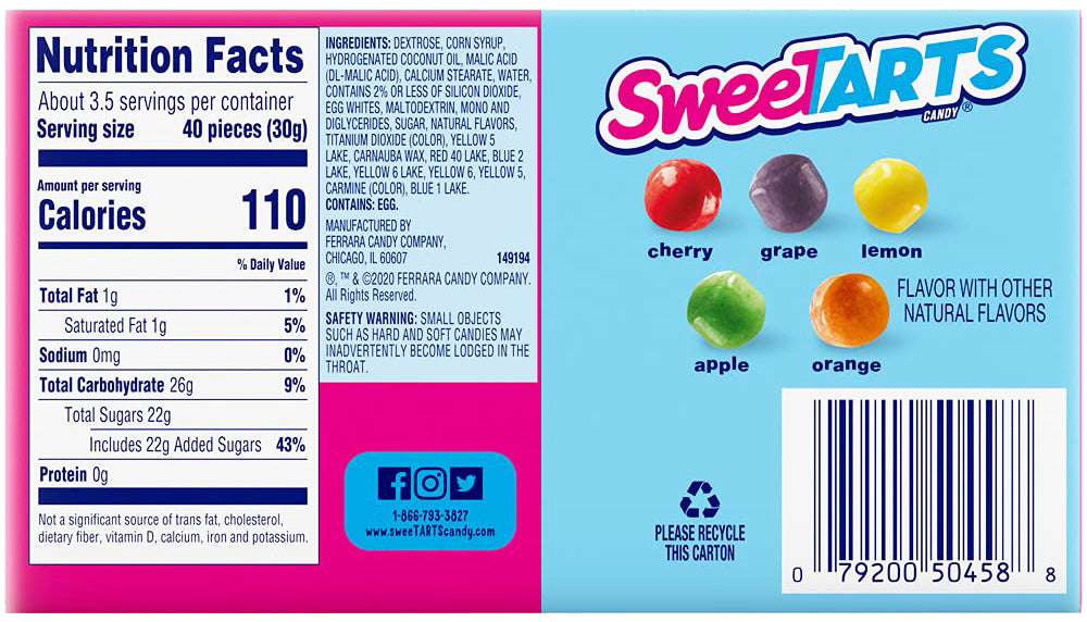 Sweetarts Mini Chewy Candy Mixed Fruit 106g / 3.75oz EXP: 09/24