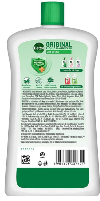 Dettol - Antibacterial Hand Wash Refill, Original 875ml