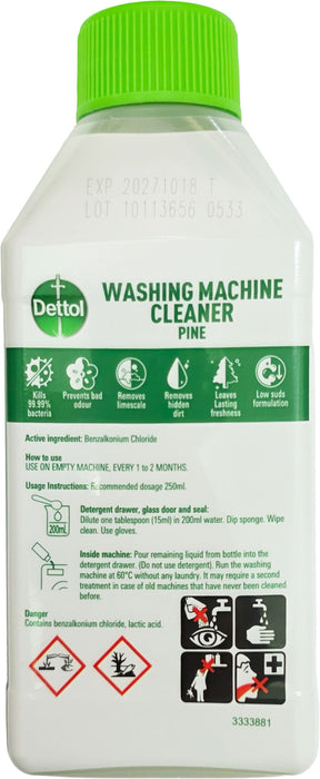 Dettol - 5 in 1 Washing Machine Cleaner, Original Pine Scent 250ml