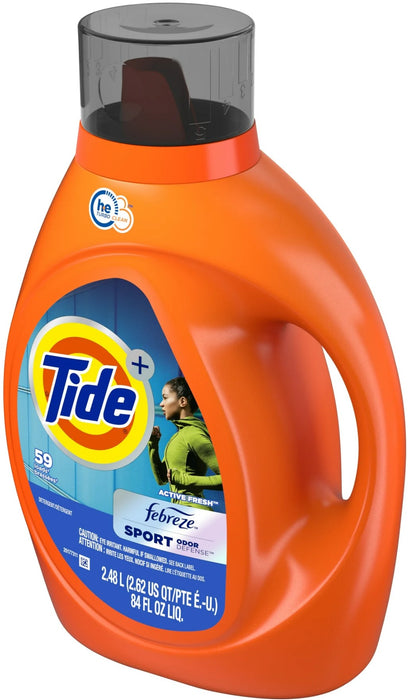 Tide - Liquid Laundry Detergent Febreze Sport Odor Defense Active Fresh 2.48L