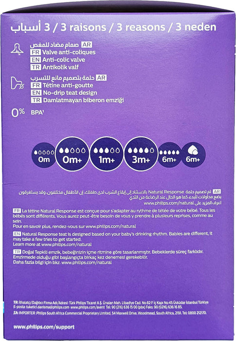 AVENT 自然反應嬰兒奶瓶禮盒 0M + 125毫升、260毫升、330毫升 SCD837/12