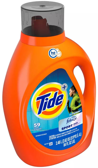 Tide - Liquid Laundry Detergent Febreze Sport Odor Defense Active Fresh 2.48L