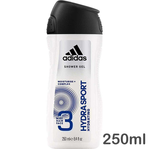 Adidas - Men Body Hair & Face Shower Gel, Hydra Sport 250ml Moisturize - HOME EXPRESS