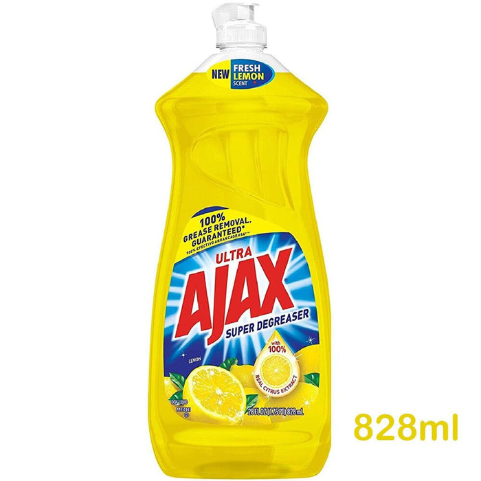 AJAX - Dishwashing Liquid Super Degreaser Lemon 828ml - HOME EXPRESS