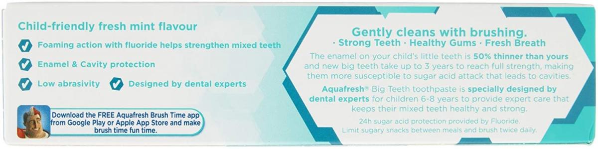 Aqua Fresh - Big Teeth Children Toothpaste (6-8 years) 50ml - HOME EXPRESS