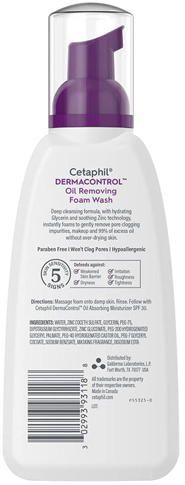 Cetaphil - Derma Control Oil Removing Foam Wash 237ml - HOME EXPRESS