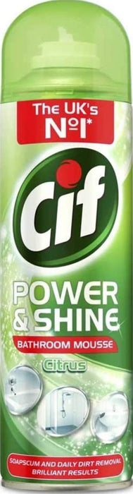 CIF Power & Shine Bathroom Mousse Spray, Citrus 500ml - HOME EXPRESS