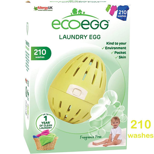 ECOEGG - Laundry Egg for Sensitive Skin, Fragrance Free, 210 washes - HOME EXPRESS