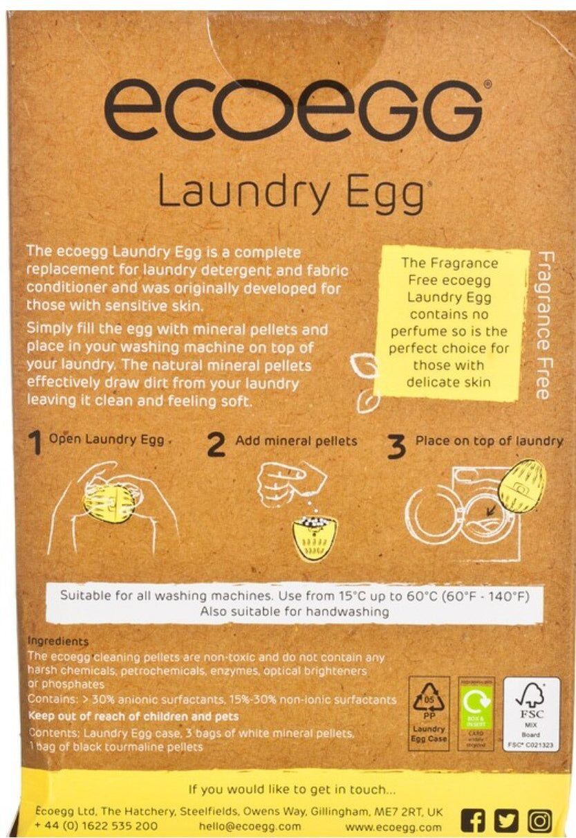 ECOEGG Laundry Egg for Sensitive Skin, Fragrance Free, 70 washes