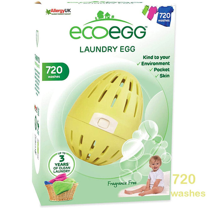ECOEGG - Laundry Egg for Sensitive Skin, Fragrance Free, 720 washes - HOME EXPRESS